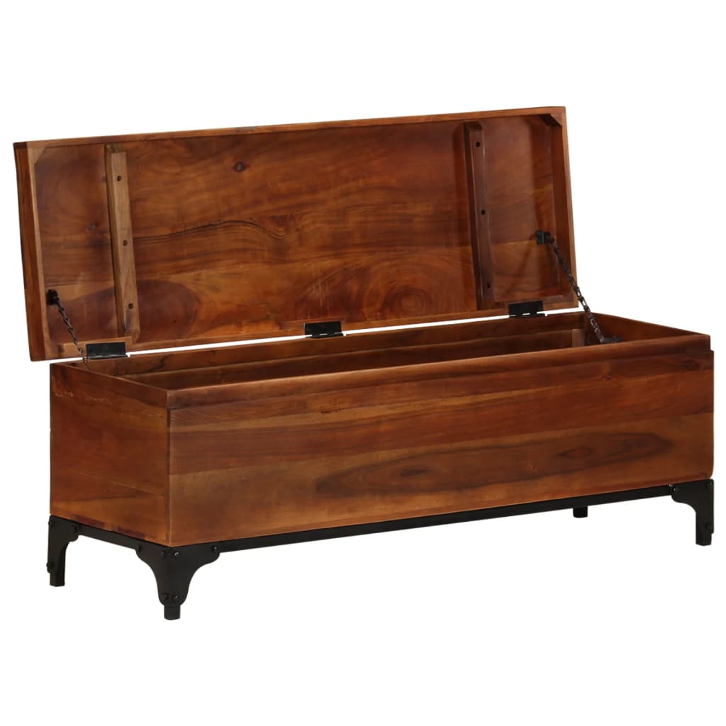 Úložná Truhla 110 X 35 X 41 Cm Masivní Akáciové Dřevo