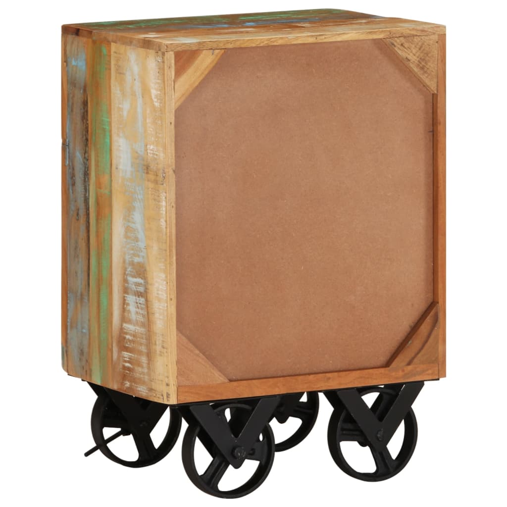 Noční Stolek Na Kolečkách 40X30X57 Cm Masivní Recyklované Dřevo