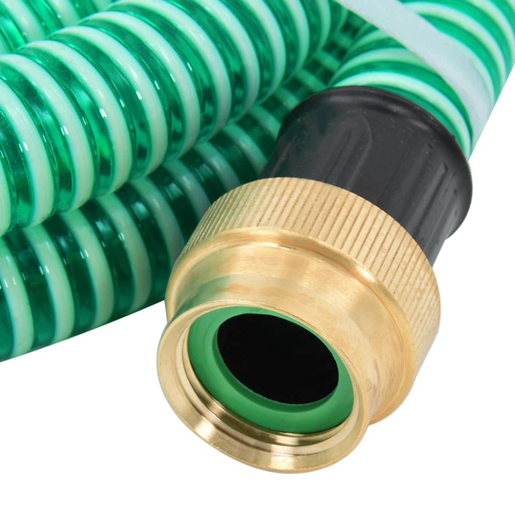Sací hadice s mosaznými konektory zelená 1,1" 3 m PVC