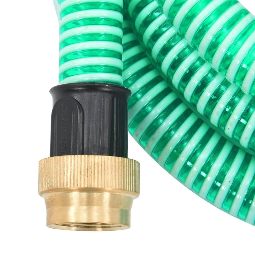 Sací hadice s mosaznými konektory zelená 1,1" 4 m PVC