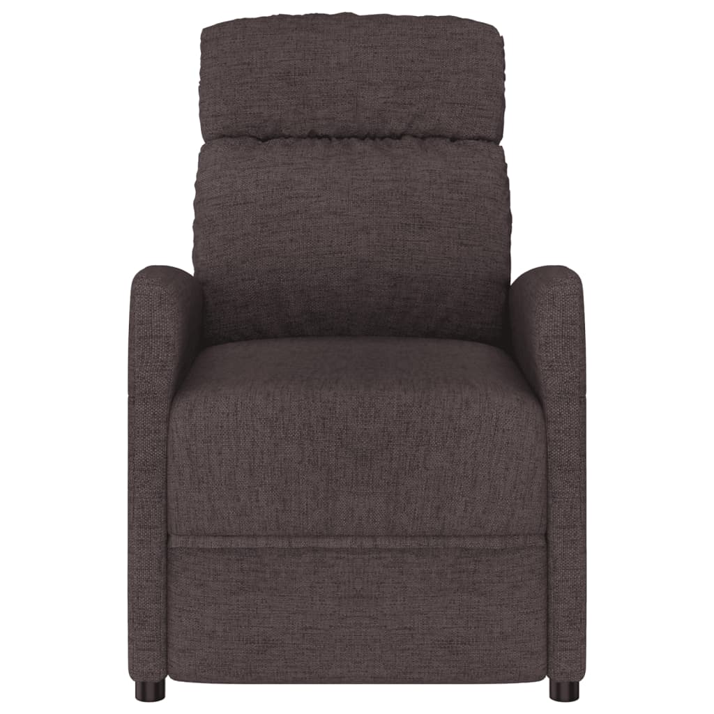 Elektrické Masážní Křeslo Tmavě Hnědé Textil