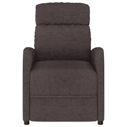 Elektrické Masážní Křeslo Tmavě Hnědé Textil