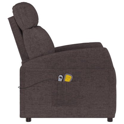 Elektrické Masážní Křeslo Tmavě Hnědé Textil