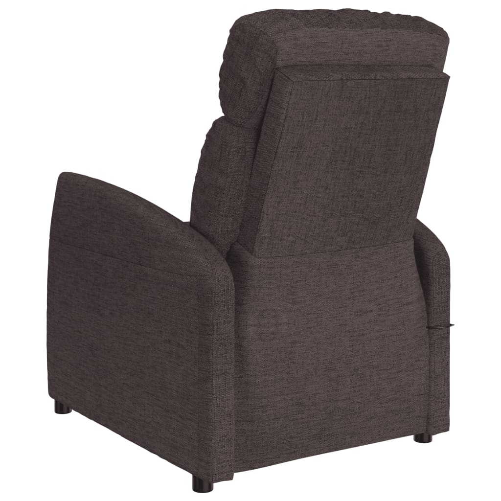 Elektrické Masážní Křeslo Tmavě Hnědé Textil