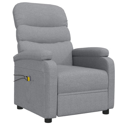 Elektrické Masážní Křeslo Světle Šedé Textil