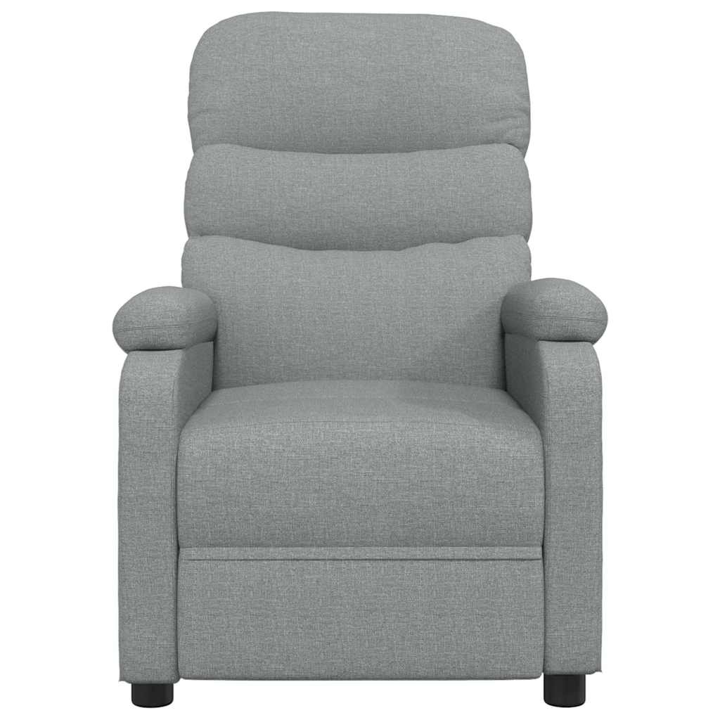 Elektrické Masážní Křeslo Světle Šedé Textil