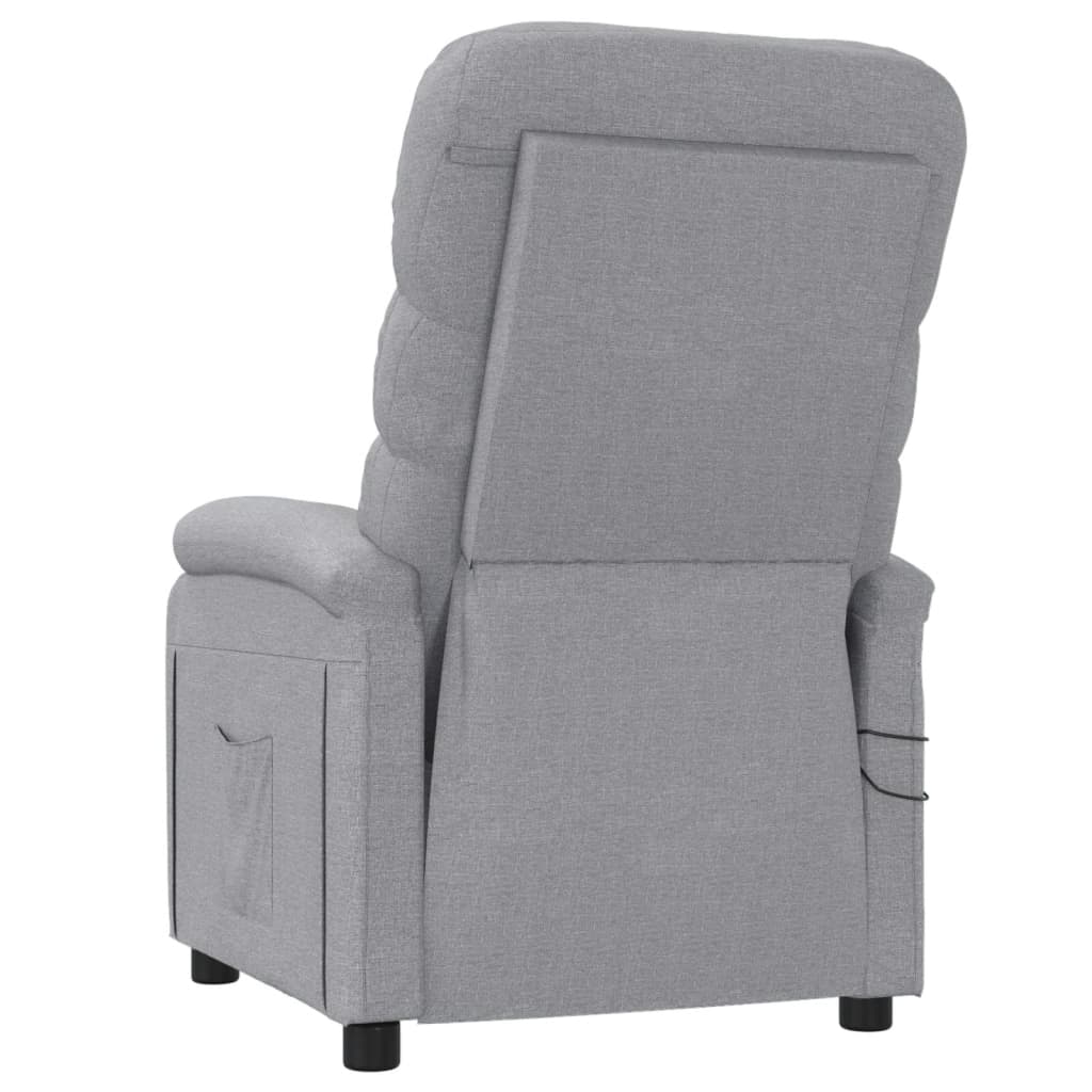 Elektrické Masážní Křeslo Světle Šedé Textil