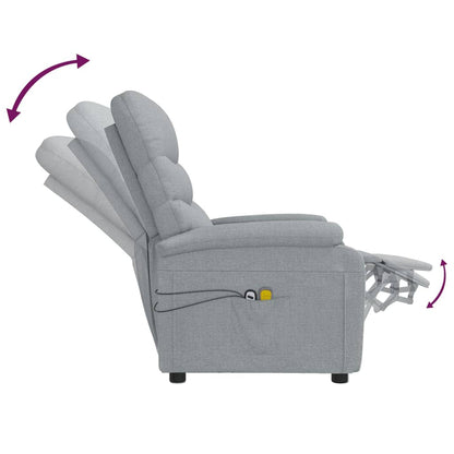 Elektrické Masážní Křeslo Světle Šedé Textil
