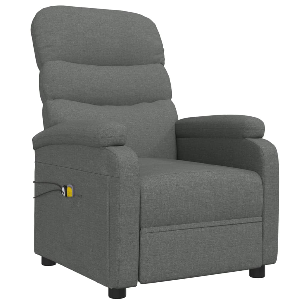 Elektrické Masážní Křeslo Tmavě Šedé Textil