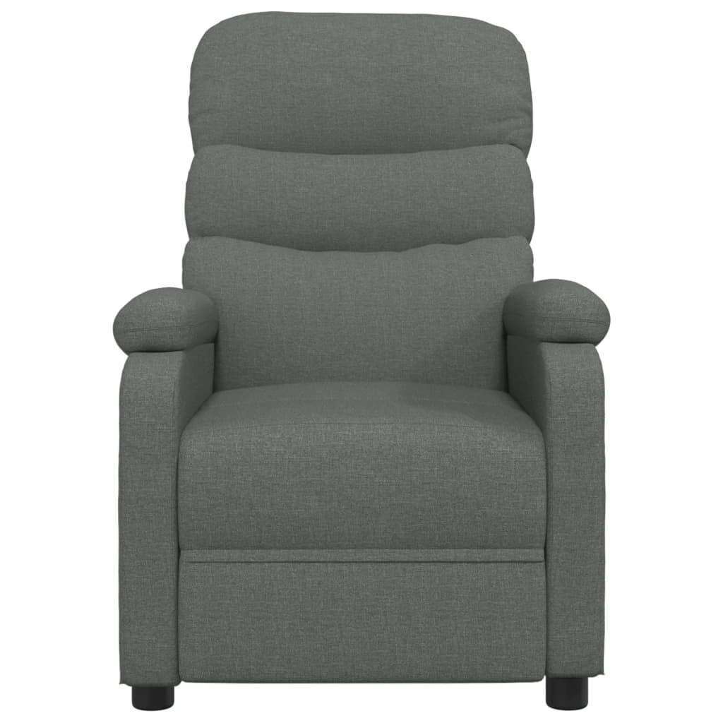 Elektrické Masážní Křeslo Tmavě Šedé Textil