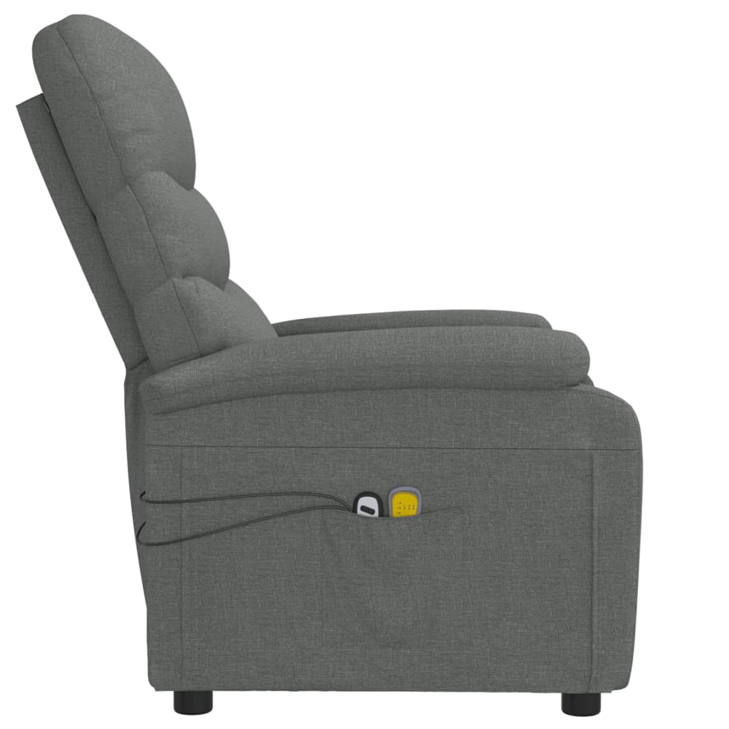 Elektrické Masážní Křeslo Tmavě Šedé Textil