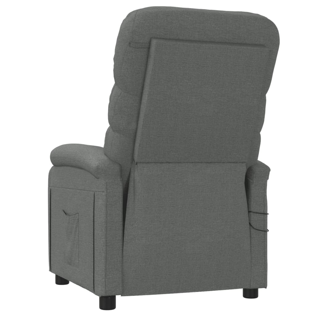 Elektrické Masážní Křeslo Tmavě Šedé Textil
