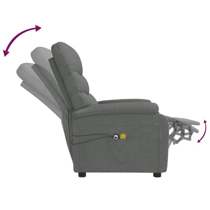 Elektrické Masážní Křeslo Tmavě Šedé Textil