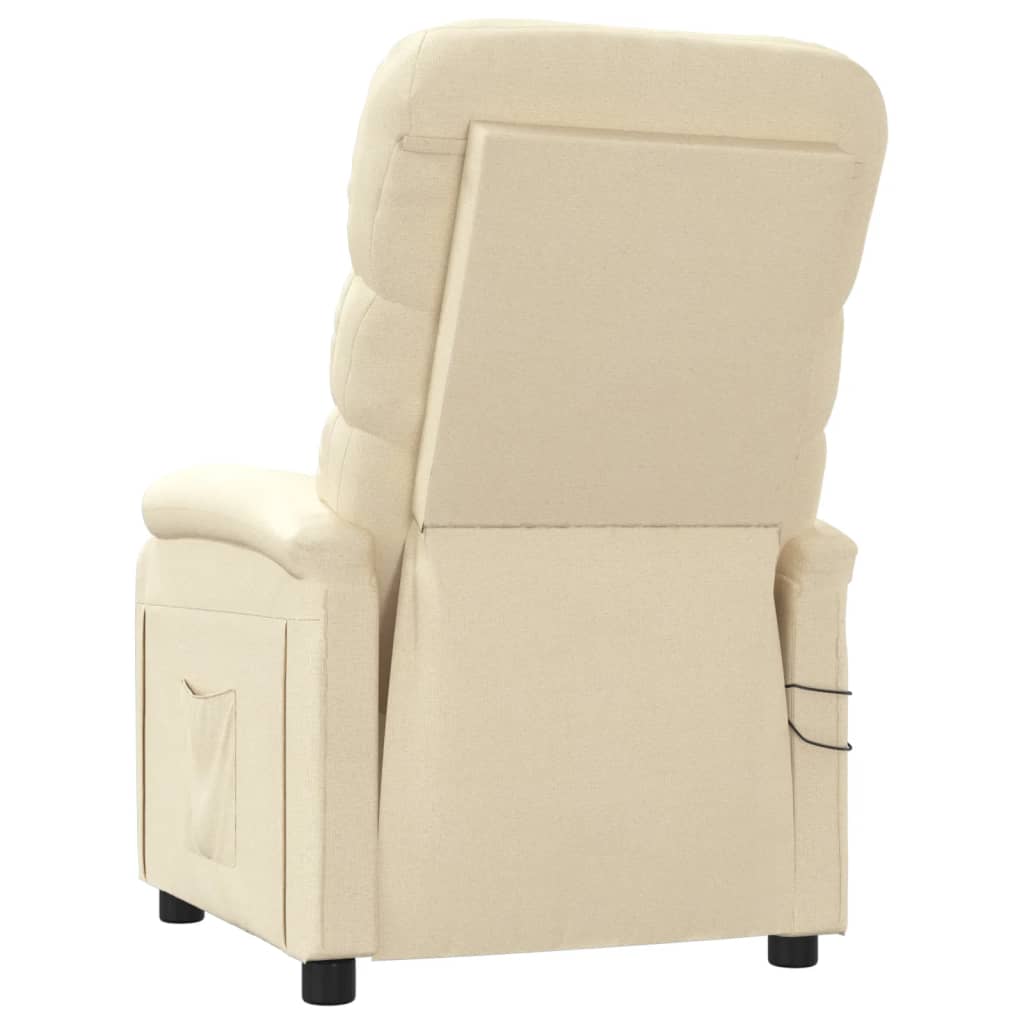 Elektrické Masážní Křeslo Krémové Textil