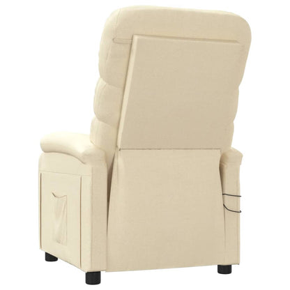 Elektrické Masážní Křeslo Krémové Textil