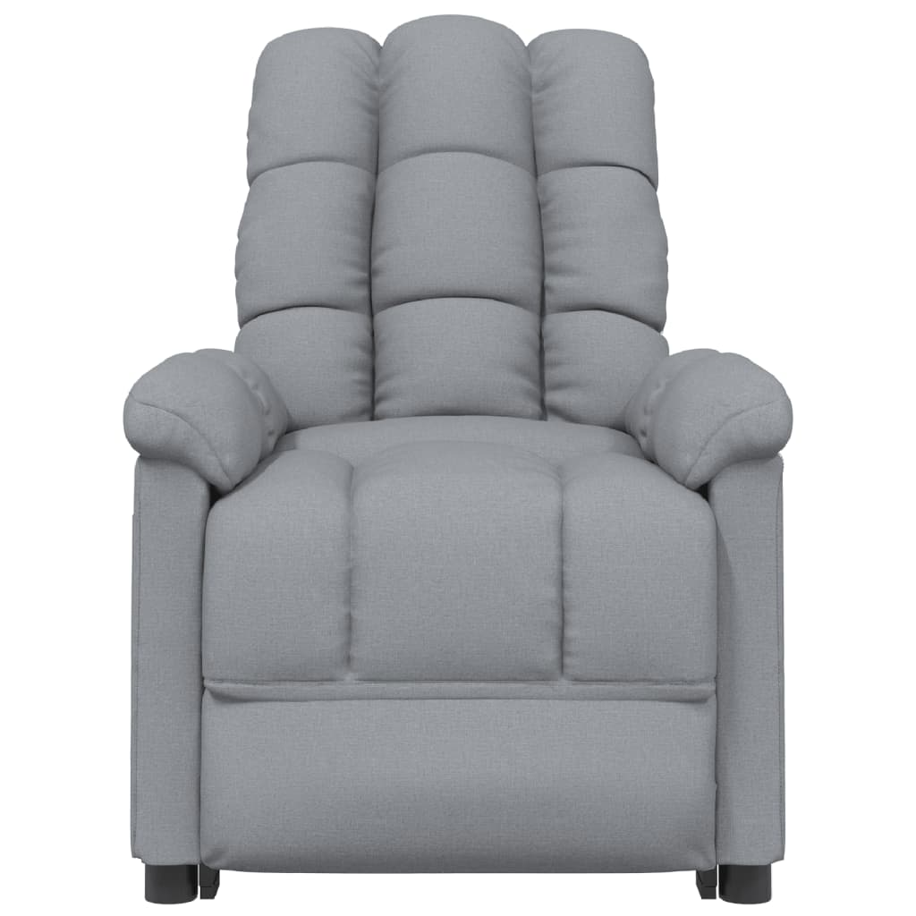 Elektrické Masážní Křeslo Světle Šedé Textil