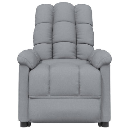 Elektrické Masážní Křeslo Světle Šedé Textil