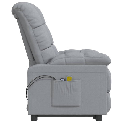 Elektrické Masážní Křeslo Světle Šedé Textil