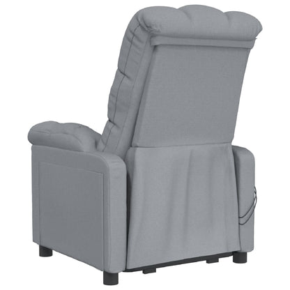 Elektrické Masážní Křeslo Světle Šedé Textil