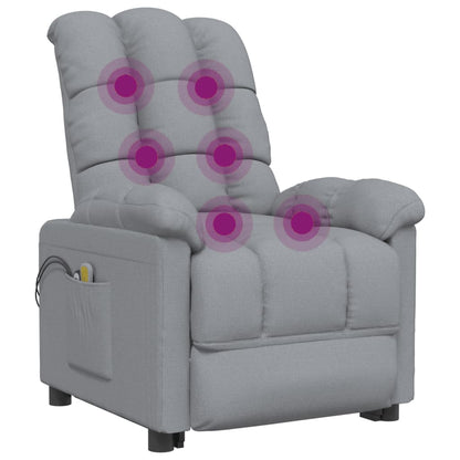 Elektrické Masážní Křeslo Světle Šedé Textil
