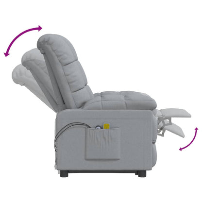 Elektrické Masážní Křeslo Světle Šedé Textil