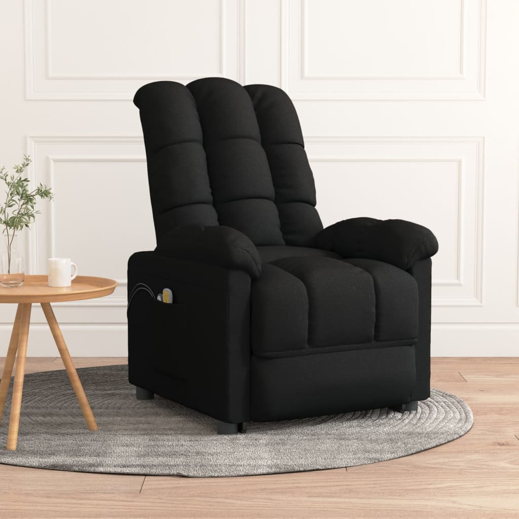 Elektrické Masážní Křeslo Světle Šedé Textil