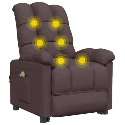 Elektrické Masážní Křeslo Tmavě Hnědé Textil