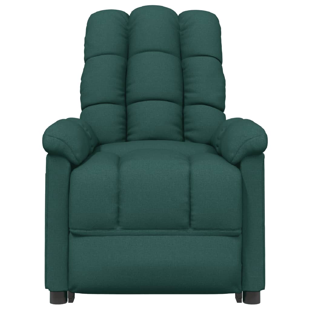 Elektrické Masážní Křeslo Tmavě Zelené Textil