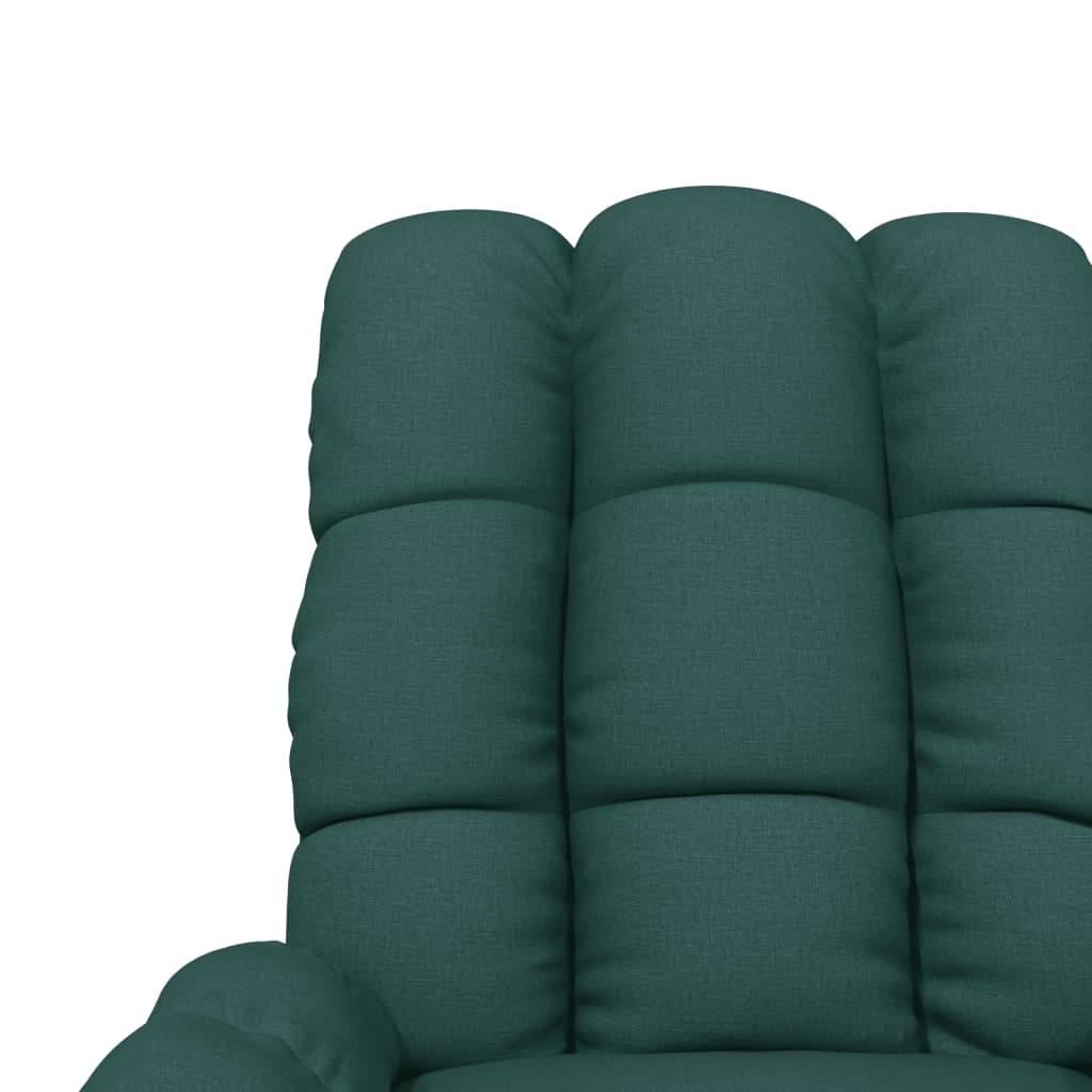 Elektrické Masážní Křeslo Tmavě Zelené Textil