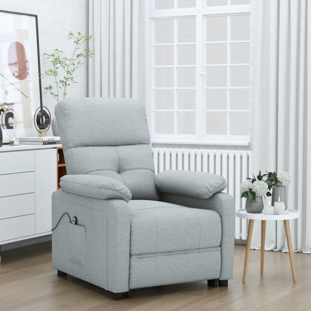 Elektrické Polohovací Křeslo Hnědé Textil