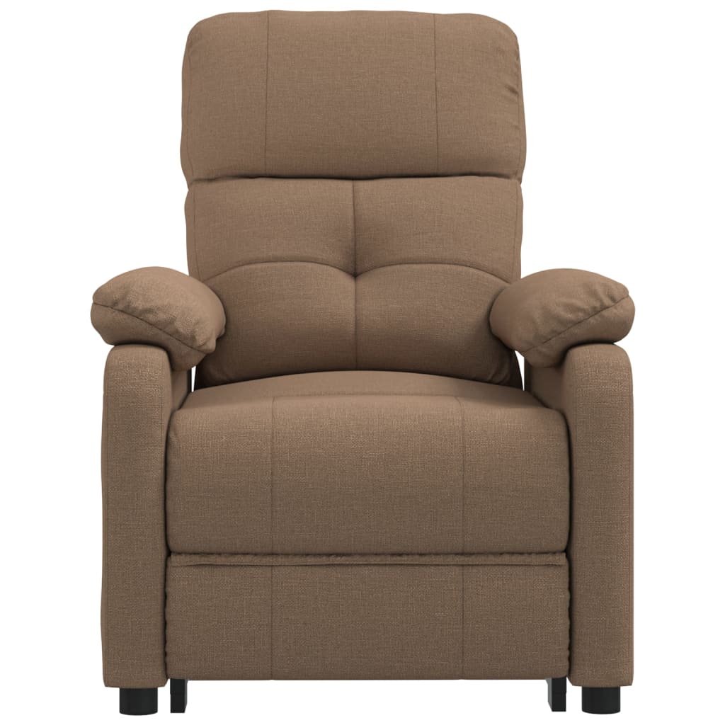 Elektrické Polohovací Křeslo Hnědé Textil