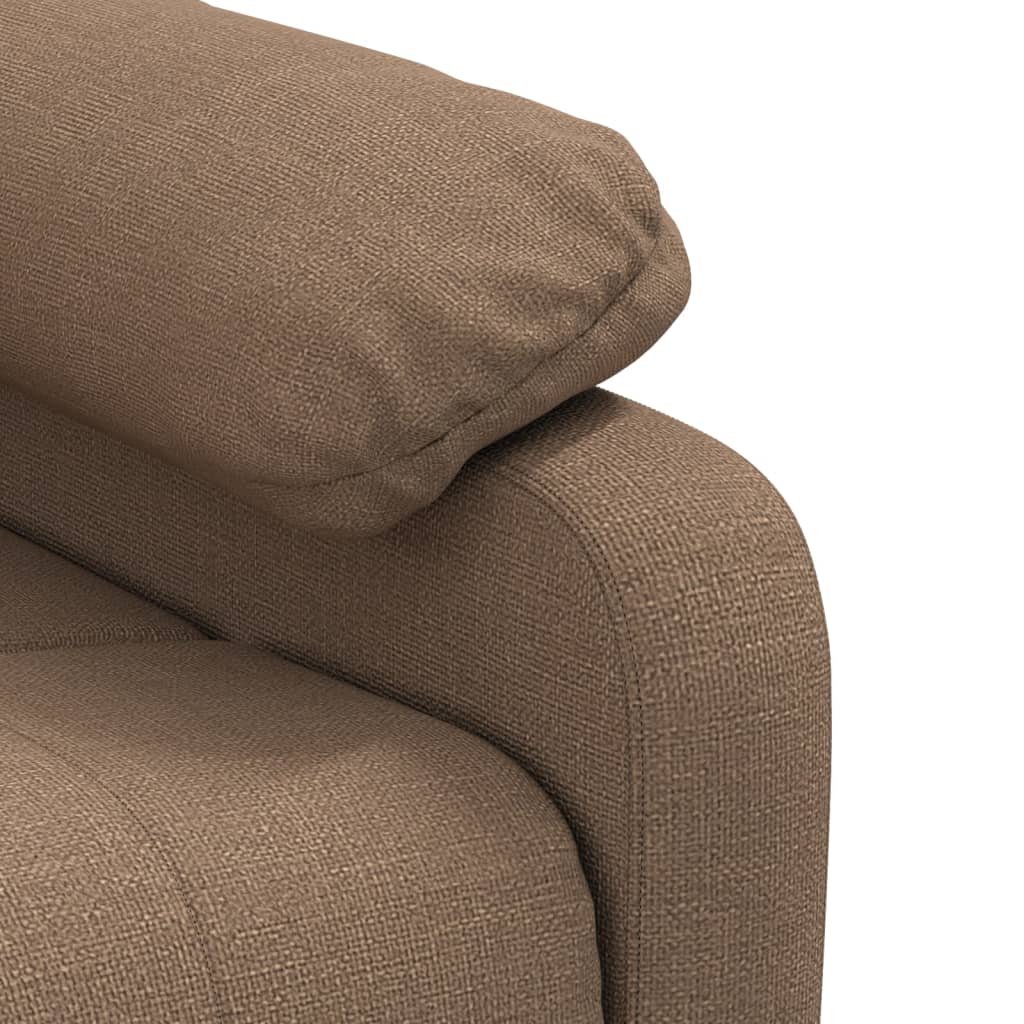 Elektrické Polohovací Křeslo Hnědé Textil