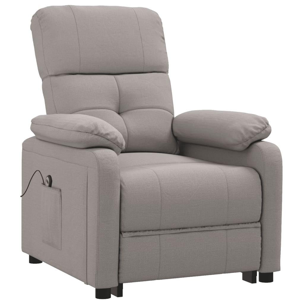Elektrické Polohovací Křeslo Taupe Textil