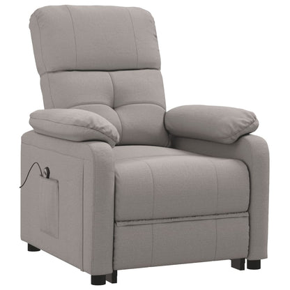 Elektrické Polohovací Křeslo Taupe Textil