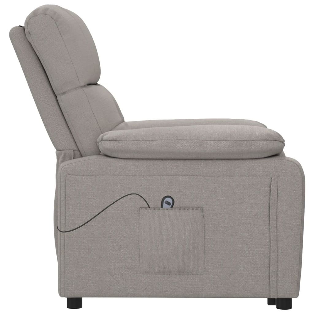 Elektrické Polohovací Křeslo Taupe Textil