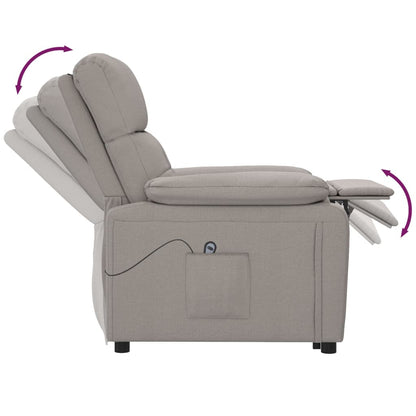 Elektrické Polohovací Křeslo Taupe Textil