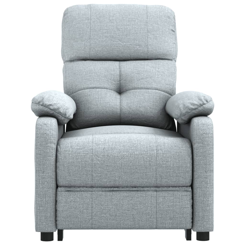 Elektrické Masážní Křeslo Světle Šedé Textil