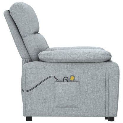 Elektrické Masážní Křeslo Světle Šedé Textil