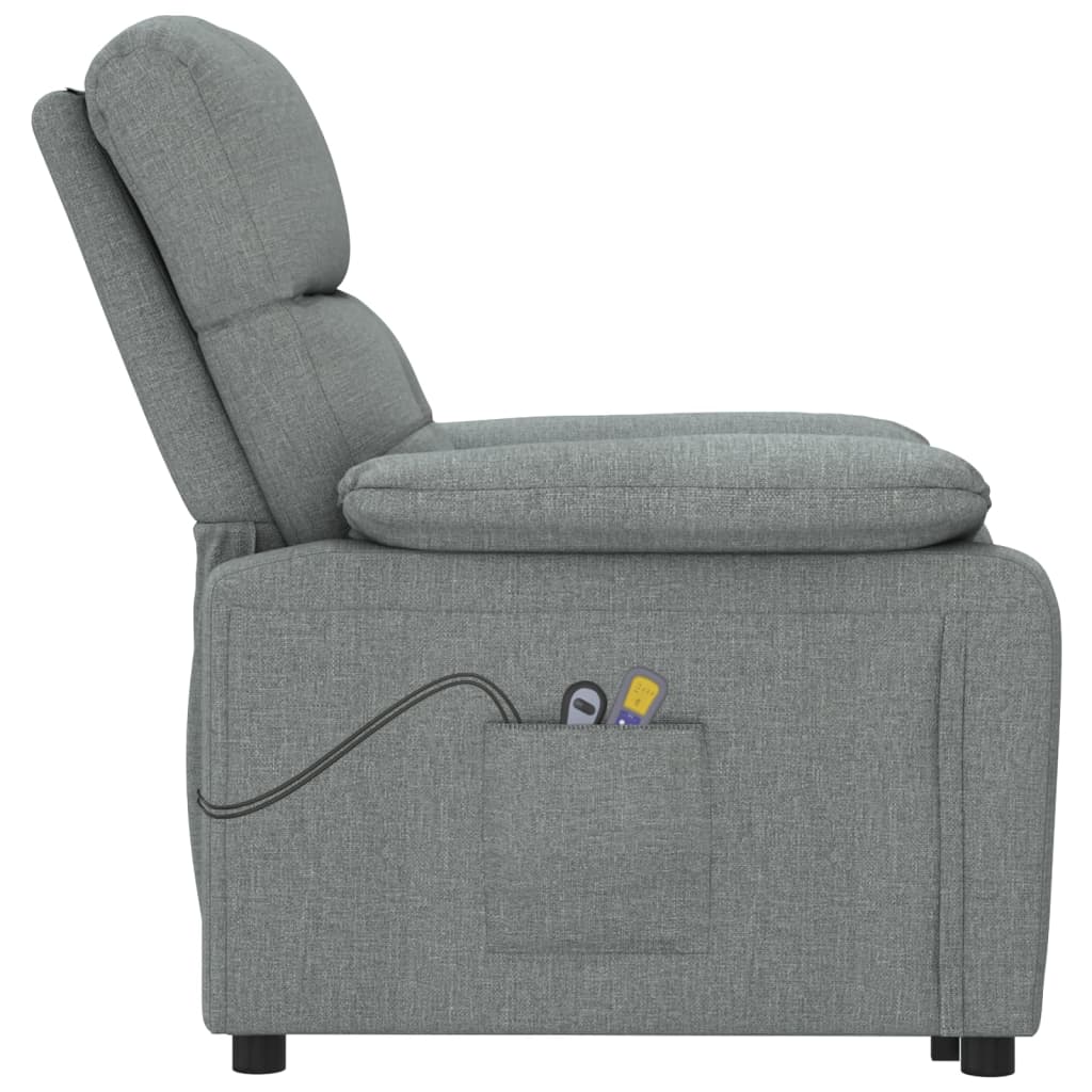 Elektrické Masážní Křeslo Tmavě Šedé Textil