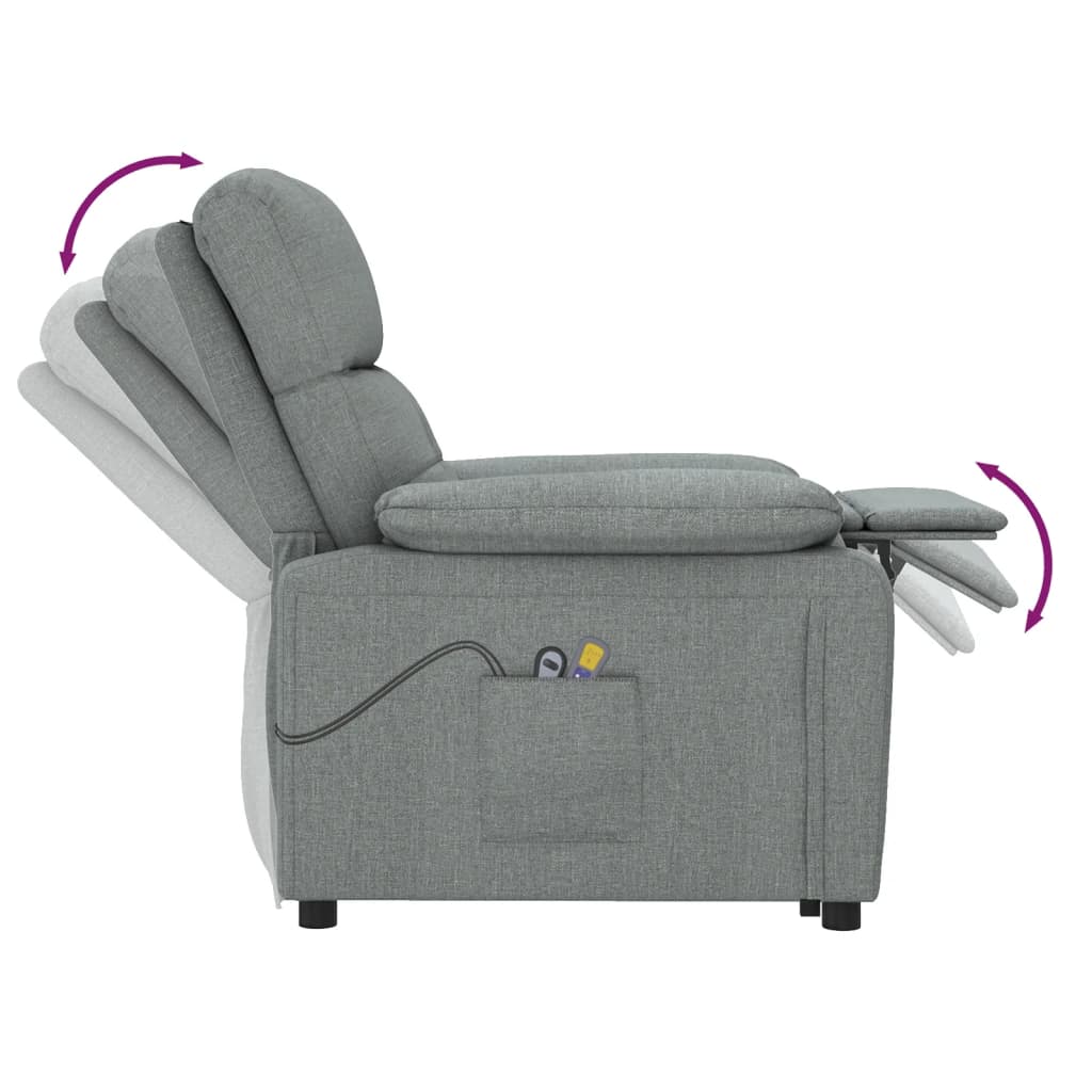 Elektrické Masážní Křeslo Tmavě Šedé Textil