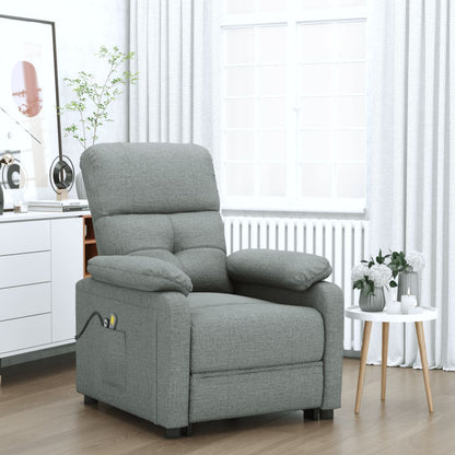 Elektrické Masážní Křeslo Tmavě Šedé Textil