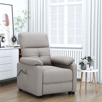 Elektrické Masážní Křeslo Tmavě Šedé Textil