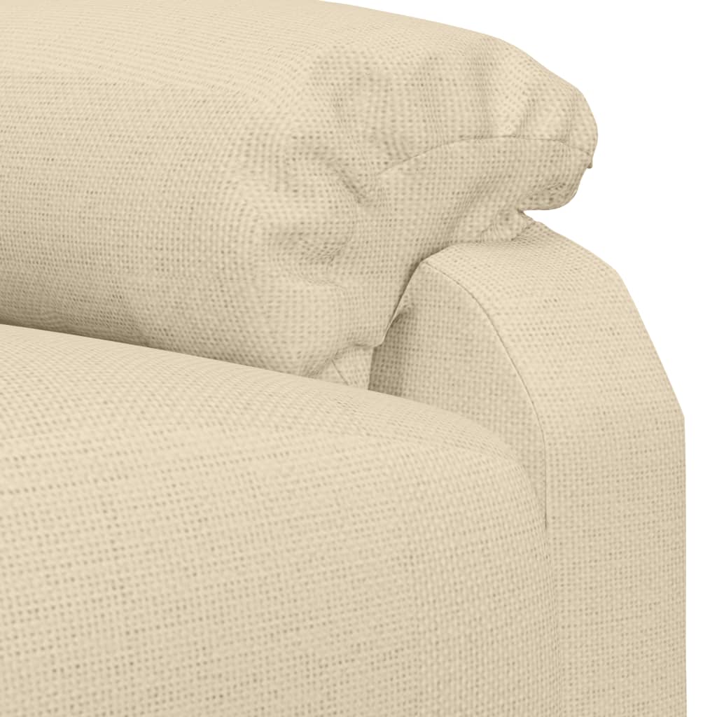 Elektrické Masážní Křeslo Krémové Textil