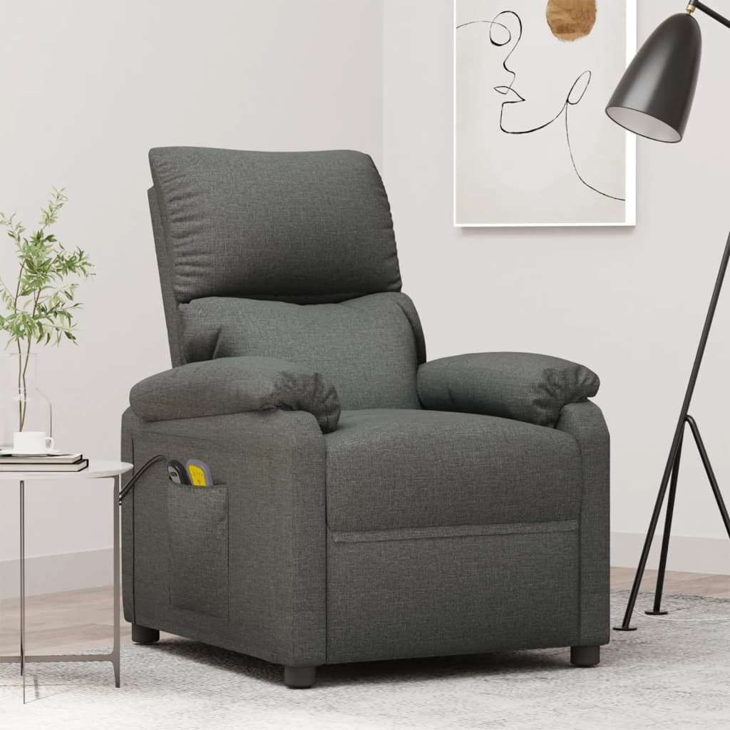 Elektrické Masážní Křeslo Krémové Textil