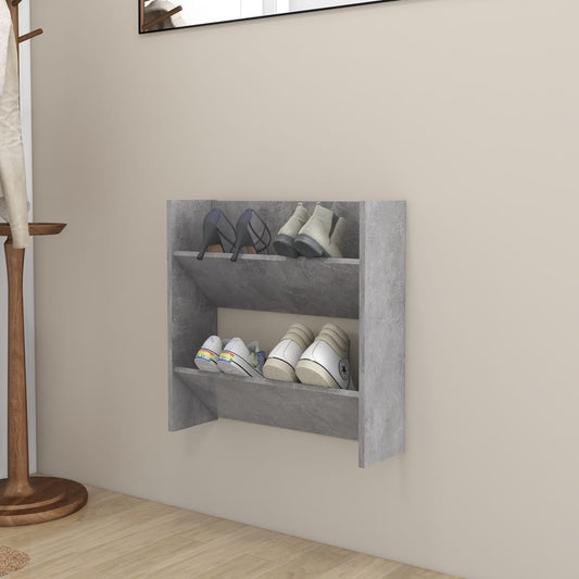 Nástěnný Botník Betonově Šedý Dřevotříska Betonová Šedá