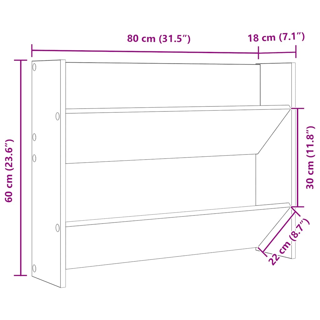 Nástěnný Botník 80 X 18 X Kompozitní Dřevo Dub Sonoma