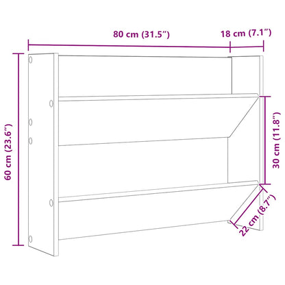 Nástěnný Botník 80 X 18 X Kompozitní Dřevo Dub Sonoma