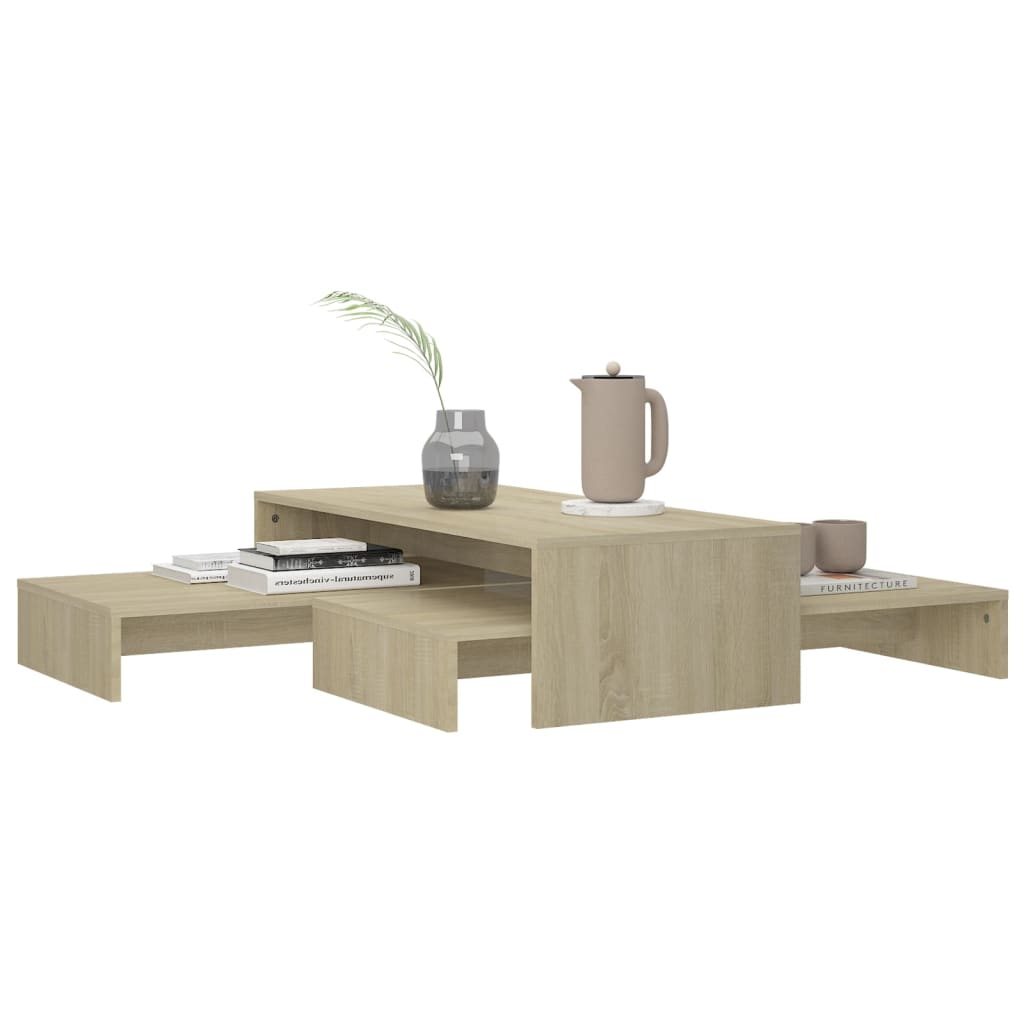 Sada Konferenčních Stolků Dub Sonoma 100X100X26,5 Cm Kompozit