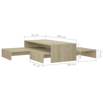 Sada Konferenčních Stolků Dub Sonoma 100X100X26,5 Cm Kompozit