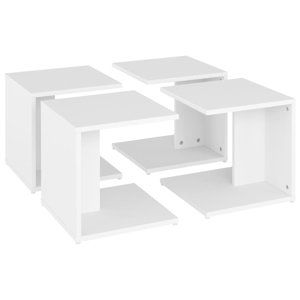 Konferenční Stolky 4 Ks Bílé 33 X 33 X 33 Cm Kompozitní Dřevo